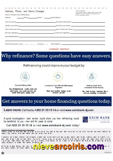 Djibouti Exim bank mortgage statement, 3 pages, 3
